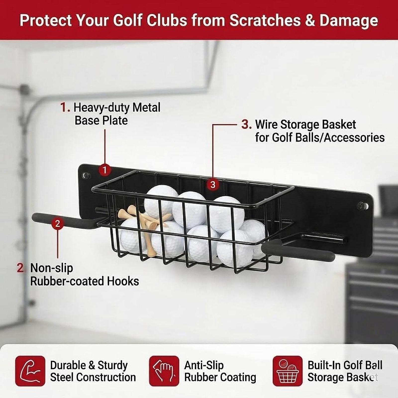Space Saving Golf Equipment Wa - огляд і ціна Golf Equipment Garage Organizer