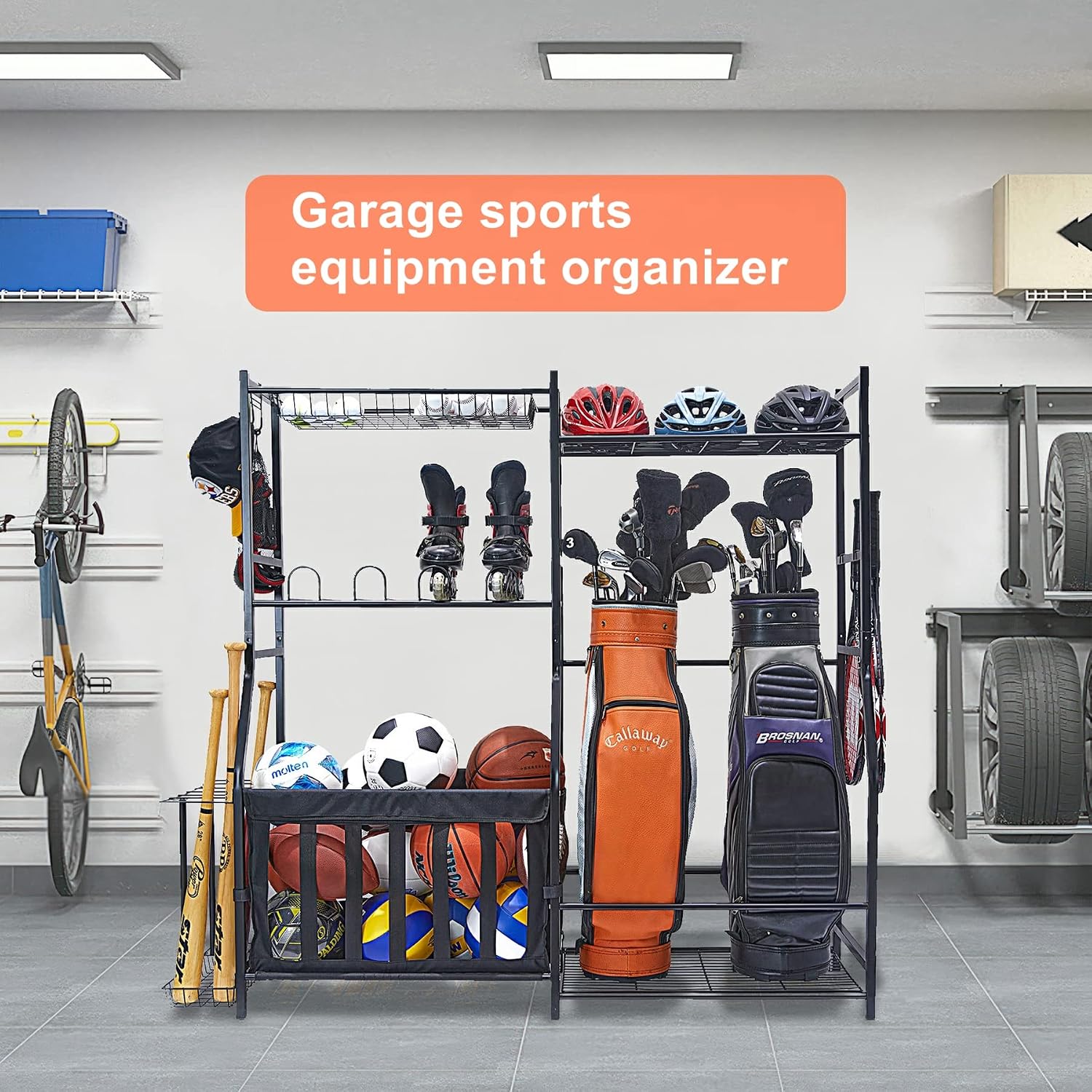 Garage Sports Equipment Storag - огляд і ціна Golf Equipment Garage Organizer