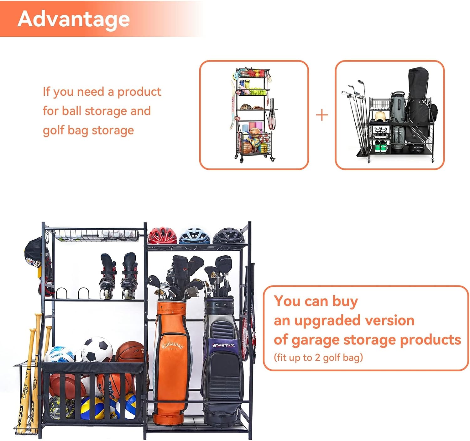 Garage Sports Equipment Storag - огляд і ціна Golf Equipment Garage Organizer