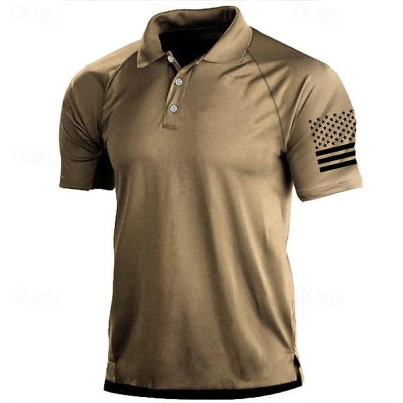 3D Print USA Flag Pattern Polo - огляд і ціна Golf Equipment Wholesale
