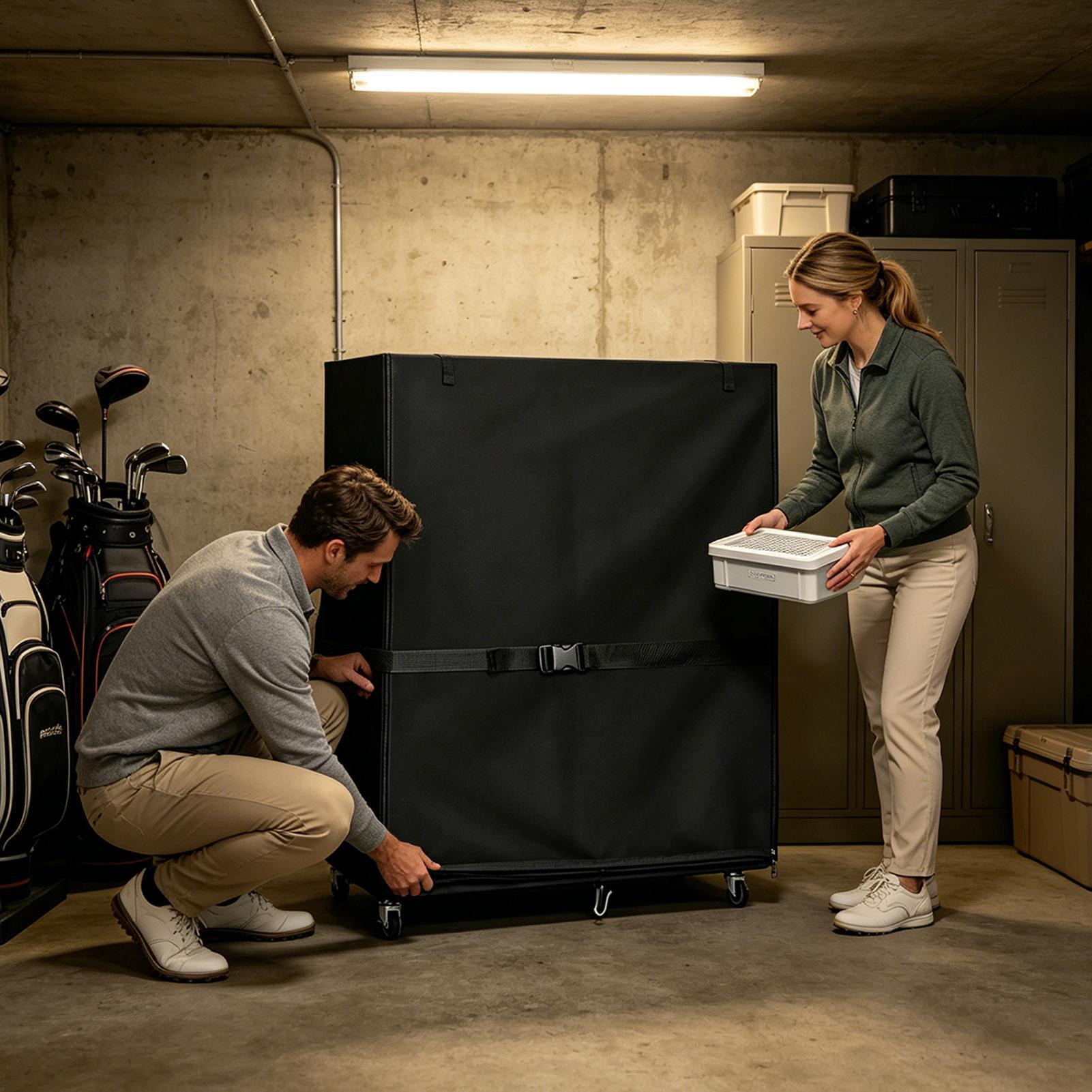 Golf Bag Storage Cover Oxford  - огляд і ціна Golf Equipment Garage Organizer