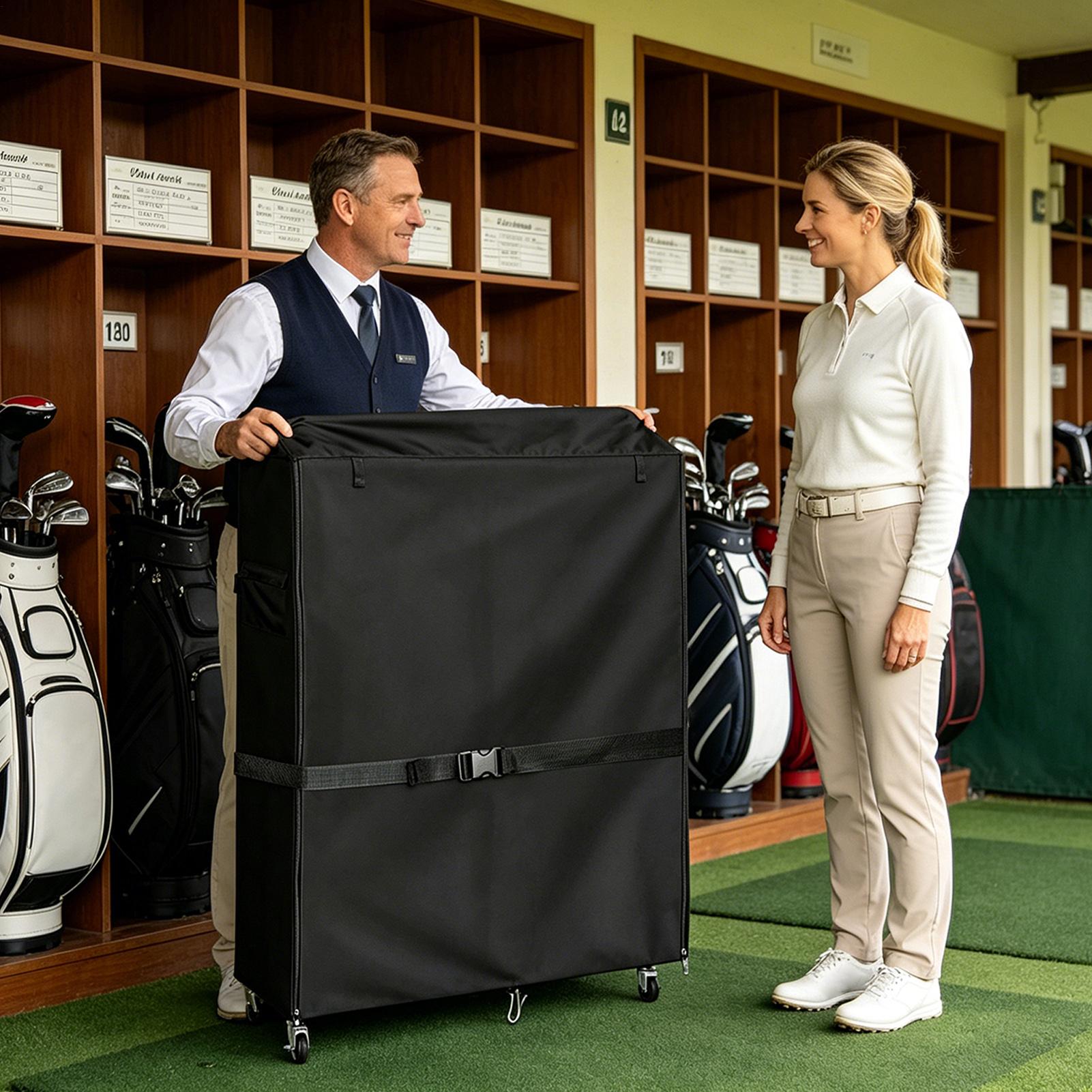 Golf Bag Storage Cover Oxford  - огляд і ціна Golf Equipment Garage Organizer