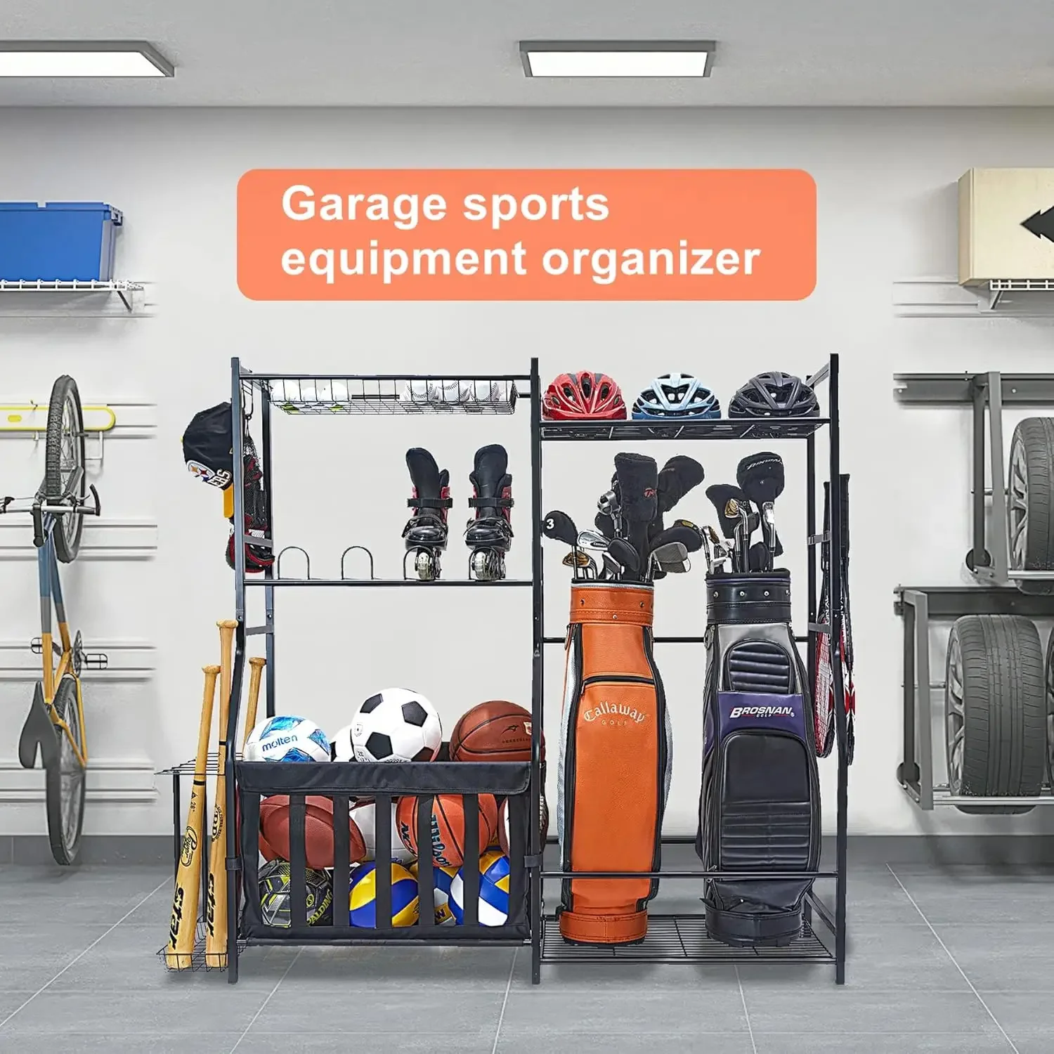 Garage Sports Equipment Organi - огляд і ціна Golf Equipment Garage Organizer