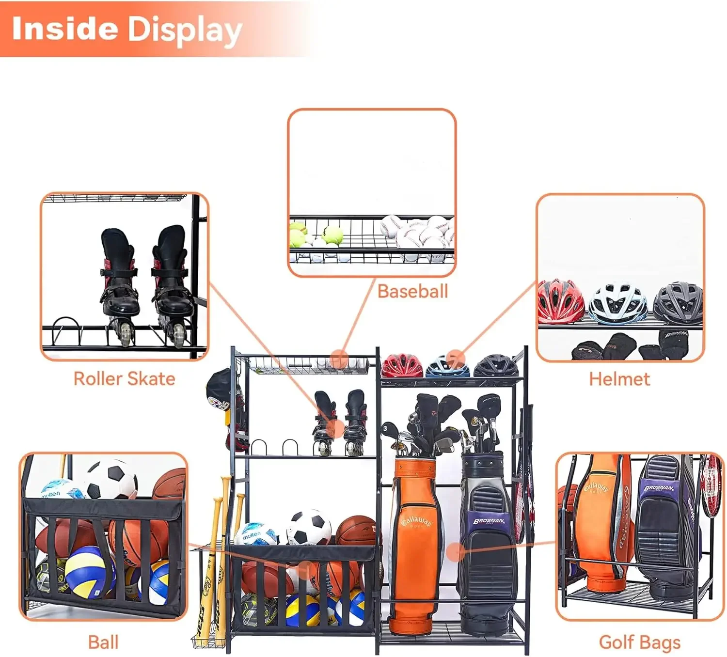 Garage Sports Equipment Organi - огляд і ціна Golf Equipment Garage Organizer